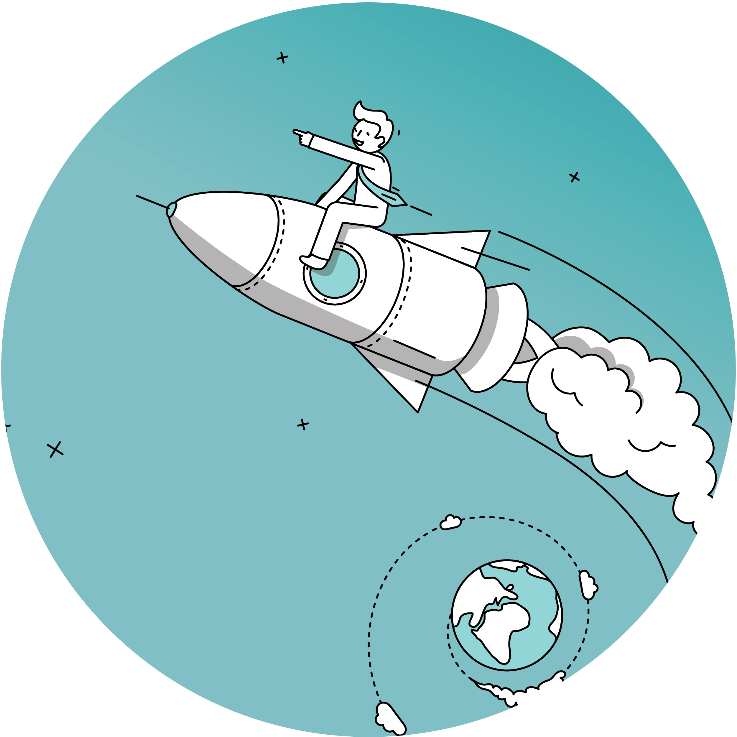 Man on Rocket