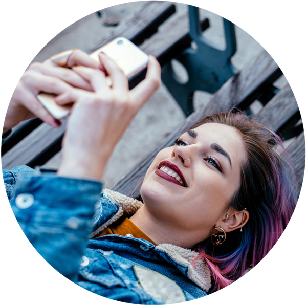 Young Woman Looking at Phone