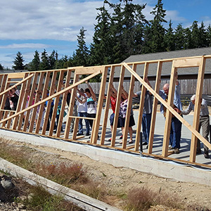Habitat for Humanity wall-raising event for the Parker family