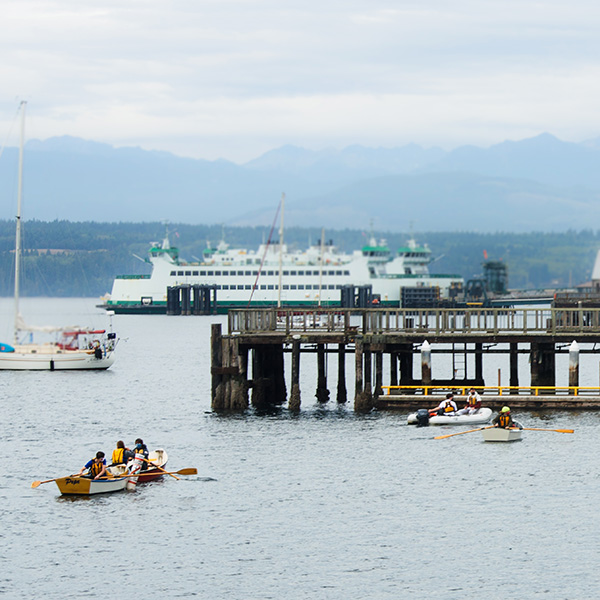 NWMC_PTMA students rowing on Port Townsend Bay
