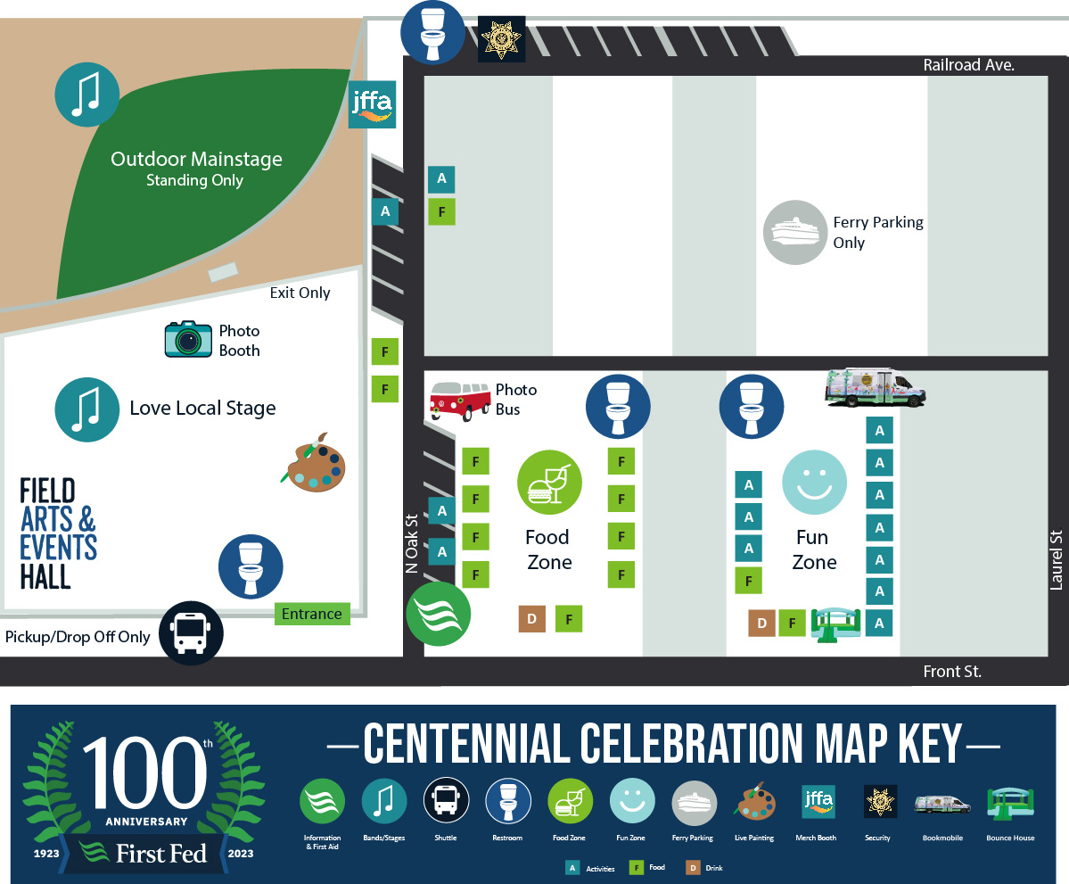 First Fed Centennial Event Map Key