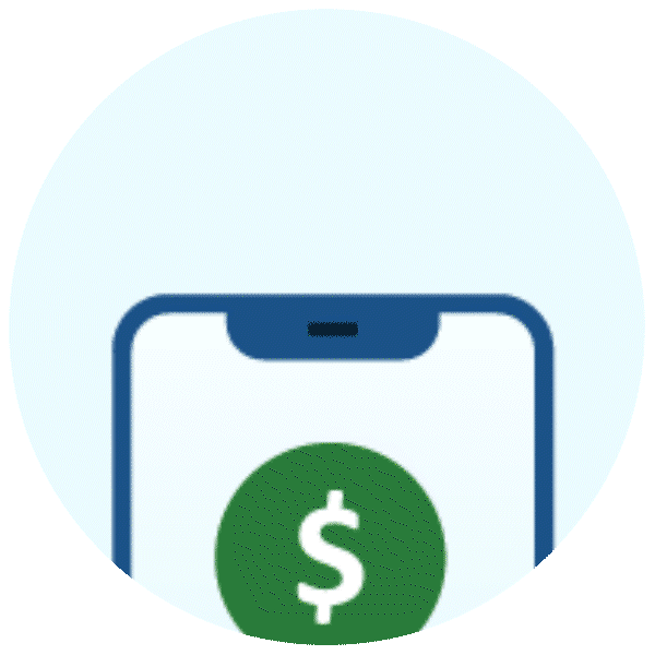 Money Falling Into Phone