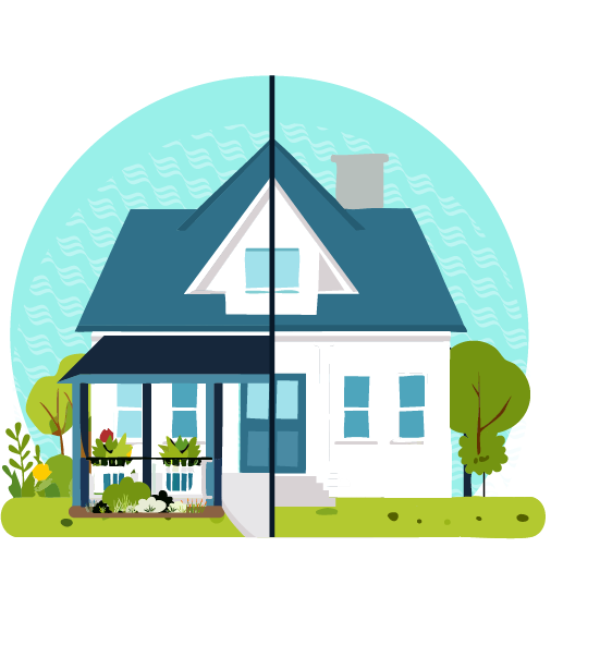 House graphic illustrating all the things you can add with a HELOC
