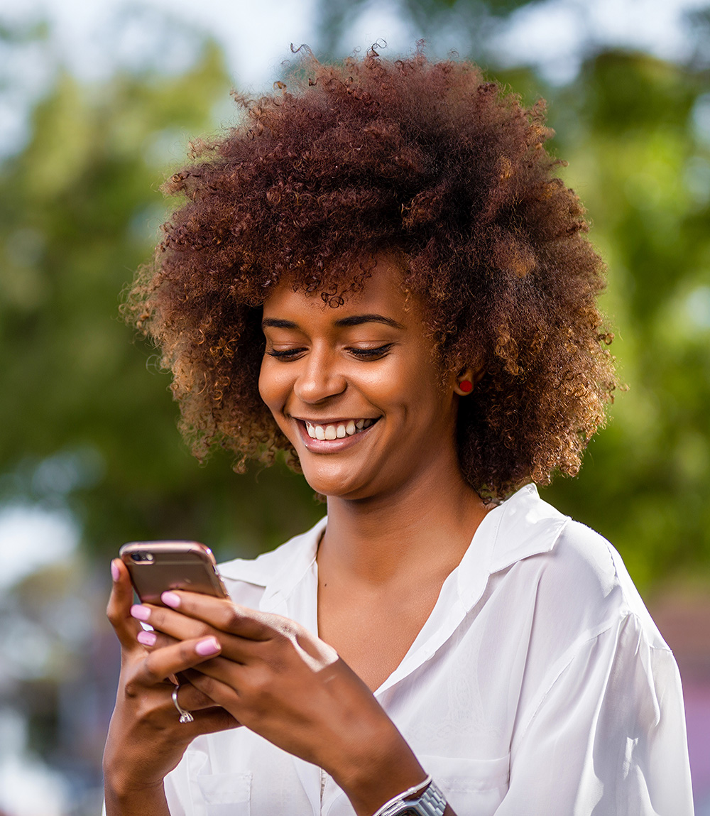 Woman monitoring her credit