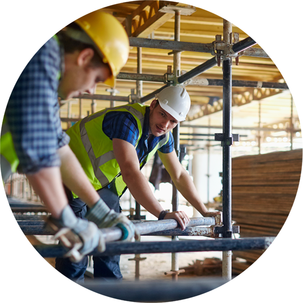 Construction Workers with Bar