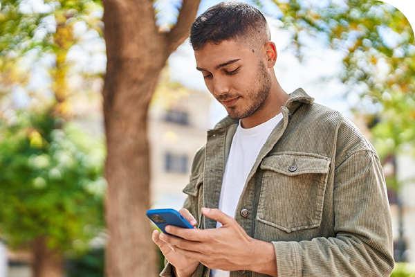 Man Looking at Phone