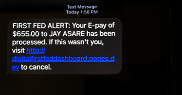 Scam Text Example