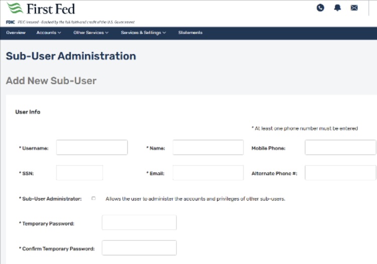 Sub-User Information