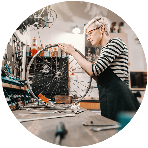 Woman working in a workshop
